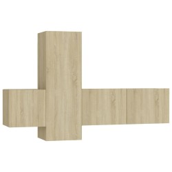 vidaXL Set de muebles salón TV 3 pzas madera ingeniería roble Sonoma
