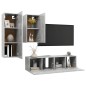 vidaXL Set muebles de salón TV 4 pzas madera ingeniería gris hormigón vidaXL Set muebles de salón TV 4 pzas madera ingeniería gris hormigón