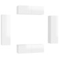 vidaXL Set de muebles de salón 4 pzas madera ingeniería blanco brillo vidaXL Set de muebles de salón 4 pzas madera ingeniería blanco brillo