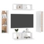 vidaXL Set de muebles de salón 4 pzas madera ingeniería blanco brillo vidaXL Set de muebles de salón 4 pzas madera ingeniería blanco brillo