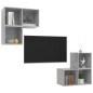 vidaXL Juego de mueble para TV de 4 piezas aglomerado gris hormigón vidaXL Juego de mueble para TV de 4 piezas aglomerado gris hormigón