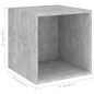 vidaXL Juego de mueble para TV de 4 piezas aglomerado gris hormigón vidaXL Juego de mueble para TV de 4 piezas aglomerado gris hormigón