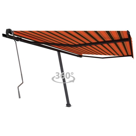vidaXL Toldo de pie retráctil manual naranja y marrón 450x350 cm