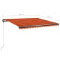 vidaXL Toldo de pie retráctil manual naranja y marrón 450x350 cm vidaXL Toldo de pie retráctil manual naranja y marrón 450x350 cm