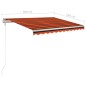 vidaXL Toldo manual retráctil con luz LED naranja y marrón 3x2,5 m vidaXL Toldo manual retráctil con luz LED naranja y marrón 3x2,5 m