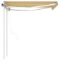 vidaXL Toldo automático LED sensor de viento amarillo y blanco 3x2,5 m vidaXL Toldo automático LED sensor de viento amarillo y blanco 3x2,5 m