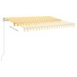 vidaXL Toldo automático LED sensor de viento amarillo y blanco 3x2,5 m vidaXL Toldo automático LED sensor de viento amarillo y blanco 3x2,5 m