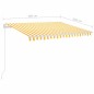vidaXL Toldo automático LED sensor de viento amarillo y blanco 3x2,5 m vidaXL Toldo automático LED sensor de viento amarillo y blanco 3x2,5 m