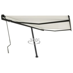 vidaXL Toldo de pie retráctil manual crema 450x350 cm