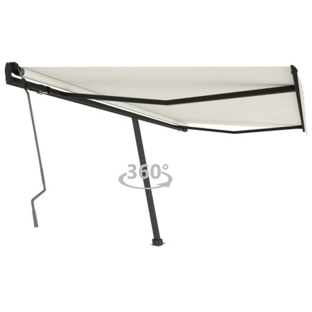vidaXL Toldo de pie retráctil manual crema 450x350 cm