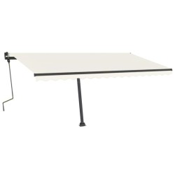 vidaXL Toldo de pie retráctil manual crema 450x350 cm