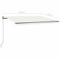 vidaXL Toldo de pie retráctil manual crema 450x350 cm
