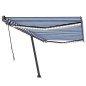 vidaXL Toldo retráctil manual con luz LED azul y blanco 500x350 cm vidaXL Toldo retráctil manual con luz LED azul y blanco 500x350 cm