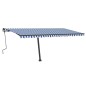 vidaXL Toldo retráctil manual con luz LED azul y blanco 500x350 cm vidaXL Toldo retráctil manual con luz LED azul y blanco 500x350 cm