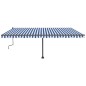vidaXL Toldo retráctil manual con luz LED azul y blanco 500x350 cm vidaXL Toldo retráctil manual con luz LED azul y blanco 500x350 cm