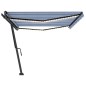 vidaXL Toldo retráctil manual con luz LED azul y blanco 500x350 cm vidaXL Toldo retráctil manual con luz LED azul y blanco 500x350 cm