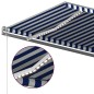 vidaXL Toldo retráctil manual con luz LED azul y blanco 500x350 cm vidaXL Toldo retráctil manual con luz LED azul y blanco 500x350 cm