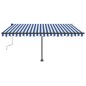 vidaXL Toldo de pie manual retráctil azul y blanco 400x350 cm vidaXL Toldo de pie manual retráctil azul y blanco 400x350 cm