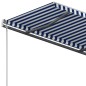 vidaXL Toldo de pie manual retráctil azul y blanco 400x350 cm vidaXL Toldo de pie manual retráctil azul y blanco 400x350 cm
