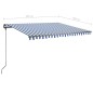 vidaXL Toldo de pie manual retráctil azul y blanco 400x350 cm vidaXL Toldo de pie manual retráctil azul y blanco 400x350 cm