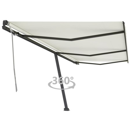 vidaXL Toldo de pie retráctil manual crema 600x350 cm