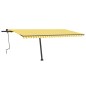 vidaXL Toldo de pie retráctil manual amarillo y blanco 500x300 cm vidaXL Toldo de pie retráctil manual amarillo y blanco 500x300 cm
