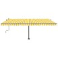 vidaXL Toldo de pie retráctil manual amarillo y blanco 500x300 cm vidaXL Toldo de pie retráctil manual amarillo y blanco 500x300 cm