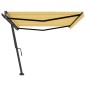 vidaXL Toldo de pie retráctil manual amarillo y blanco 500x300 cm vidaXL Toldo de pie retráctil manual amarillo y blanco 500x300 cm