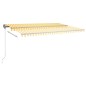 vidaXL Toldo de pie retráctil manual amarillo y blanco 500x300 cm vidaXL Toldo de pie retráctil manual amarillo y blanco 500x300 cm