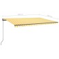 vidaXL Toldo de pie retráctil manual amarillo y blanco 500x300 cm vidaXL Toldo de pie retráctil manual amarillo y blanco 500x300 cm