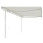 vidaXL Toldo retráctil automático con postes crema 5x3 m vidaXL Toldo retráctil automático con postes crema 5x3 m