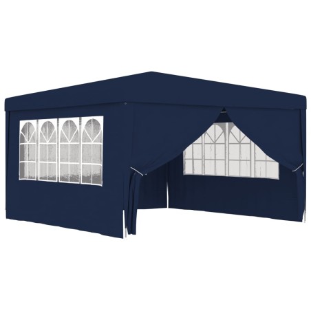 vidaXL Carpa profesional para fiestas con paredes azul 90 g/m² 4x4 m