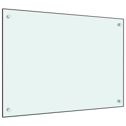  vidaXL Protección salpicaduras cocina vidrio templado blanco 70x50 cm