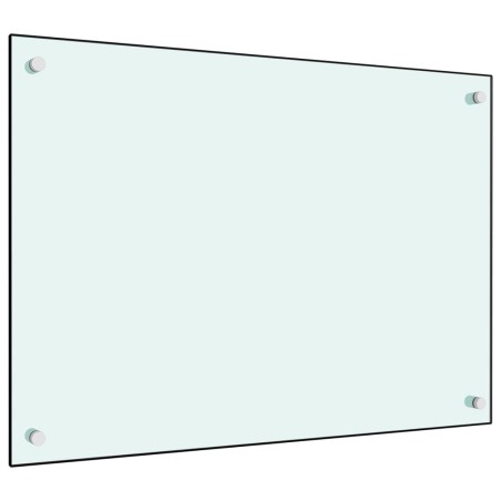  vidaXL Protección salpicaduras cocina vidrio templado blanco 70x50 cm