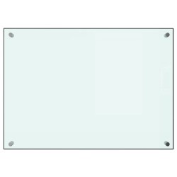  vidaXL Protección salpicaduras cocina vidrio templado blanco 70x50 cm