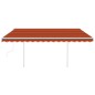 vidaXL Toldo manual retráctil con luz LED naranja y marrón 4x3 m vidaXL Toldo manual retráctil con luz LED naranja y marrón 4x3 m