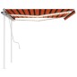 vidaXL Toldo manual retráctil con luz LED naranja y marrón 4x3 m vidaXL Toldo manual retráctil con luz LED naranja y marrón 4x3 m