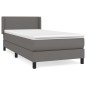 vidaXL Cama box spring con colchón cuero sintético gris 80x200 cm vidaXL Cama box spring con colchón cuero sintético gris 80x200 cm