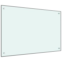 vidaXL Protección salpicaduras cocina vidrio templado blanco 90x60 cm