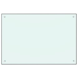 vidaXL Protección salpicaduras cocina vidrio templado blanco 90x60 cm