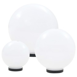 vidaXL Juego de lámparas de bola LED 3 pzas esféricas 20/30/40 cm PMMA