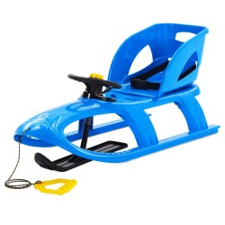 vidaXL Trineo con asiento y volante polipropileno azul 102,5x40x23 cm