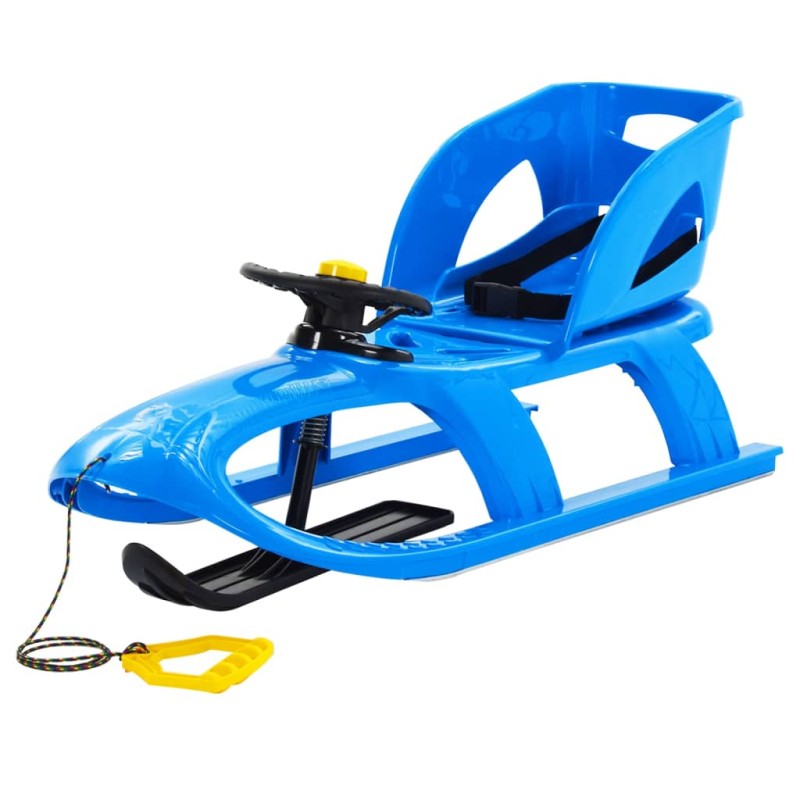vidaXL Trineo con asiento y volante polipropileno azul 102,5x40x23 cm vidaXL Trineo con asiento y volante polipropileno azul 102,5x40x23 cm