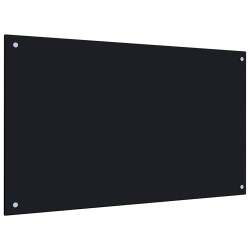  vidaXL Protección salpicaduras cocina vidrio templado negro 100x60 cm