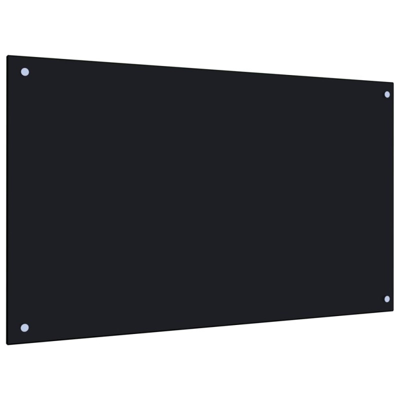  vidaXL Protección salpicaduras cocina vidrio templado negro 100x60 cm