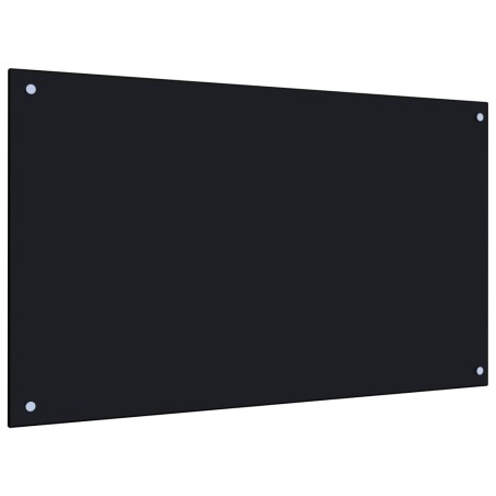  vidaXL Protección salpicaduras cocina vidrio templado negro 100x60 cm