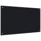 vidaXL Protección salpicaduras cocina vidrio templado negro 100x60 cm