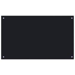  vidaXL Protección salpicaduras cocina vidrio templado negro 100x60 cm
