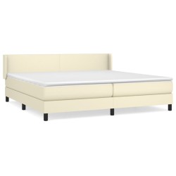 vidaXL Cama box spring con colchón cuero sintético crema 200x200 cm