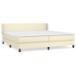 vidaXL Cama box spring con colchón cuero sintético crema 200x200 cm vidaXL Cama box spring con colchón cuero sintético crema 200x200 cm